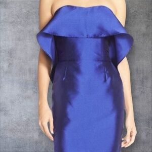 Adelyn Rae Elegant Cobalt Blue Strapless Cocktail Dress, Size: Medium